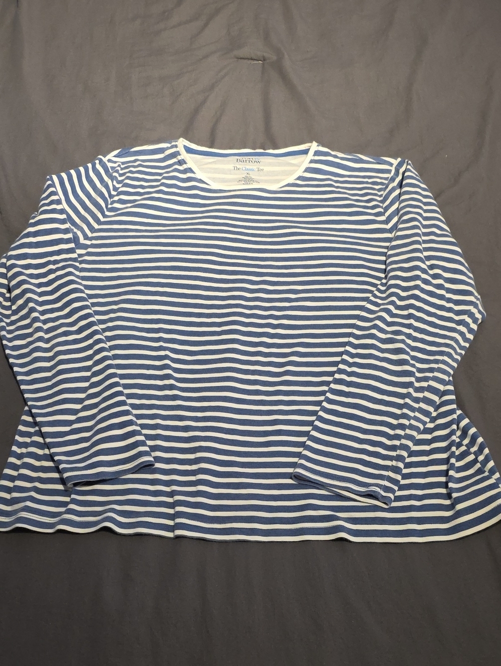 croft & barrow Blue and White Striped Long-Sleeve Tee